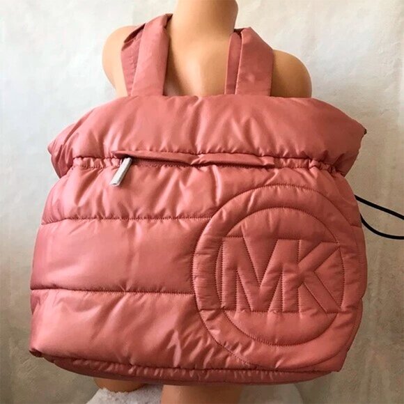 S Michael Kors Rae Sunset Rose Nylon Extra Large Tote 35F1U5RT3C Pink $398 - Picture 3 of 15